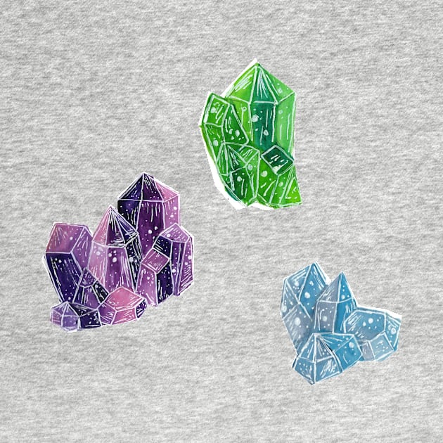 Gems and Mineral Trio Stickers- Cute and Trendy Stickers- by Richardsonh25